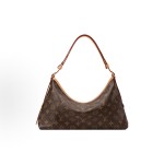 LOUIS VUITTON Carryall East West ⾦⾊五⾦件可拆卸字⺟名牌 单肩包  棕⾊